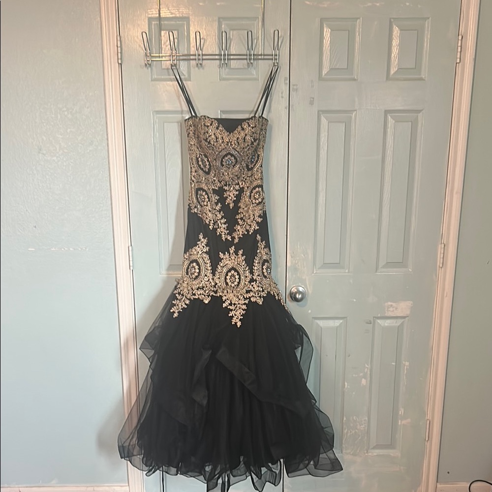 Dancing Queen Black and Gold Prom Dress No tags but never worn